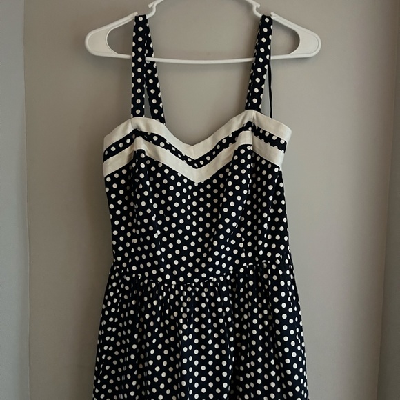 Navy Blue White Polka Dot dress, Bea & Dot by Modcloth, Size 1X - Picture 3 of 9